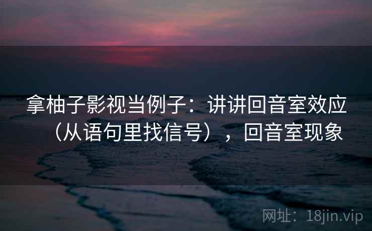 拿柚子影视当例子：讲讲回音室效应（从语句里找信号），回音室现象